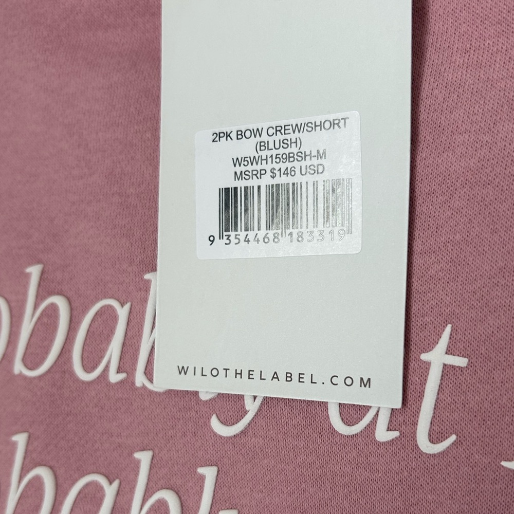 Pink Probably at Pilates crewneck Sweatshirt and Shorts two piece Set - Picture 3 of 5